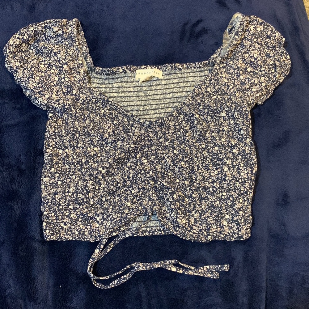 Shirt smocked and drawstring cinched front